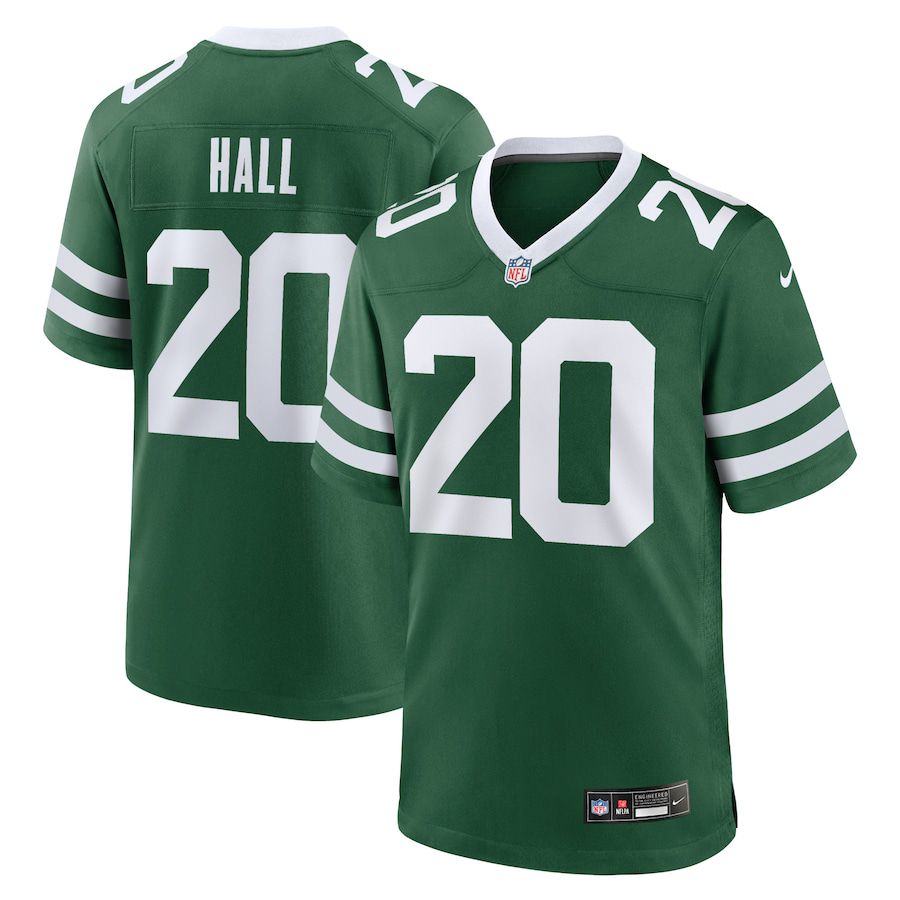 Men New York Jets #20 Breece Hall Nike Legacy Green Game NFL Jersey->new york jets->NFL Jersey